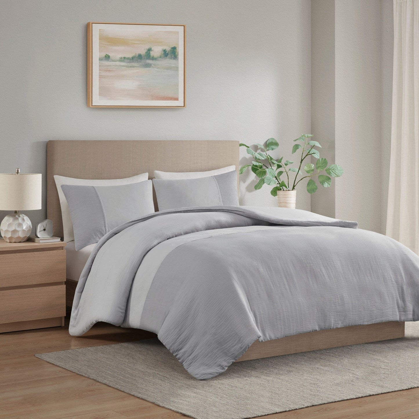 Beautyrest Miro 3 Piece Gauze Oversized Duvet Cover Set (Insert Excluded)