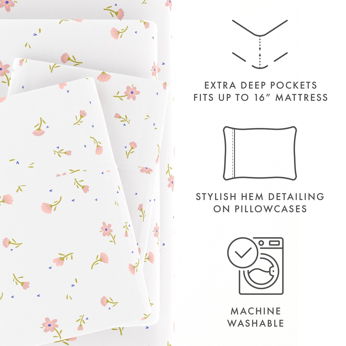 Becky Cameron Double Brushed Printed 4pc Deep Pocket Bedsheet Sets