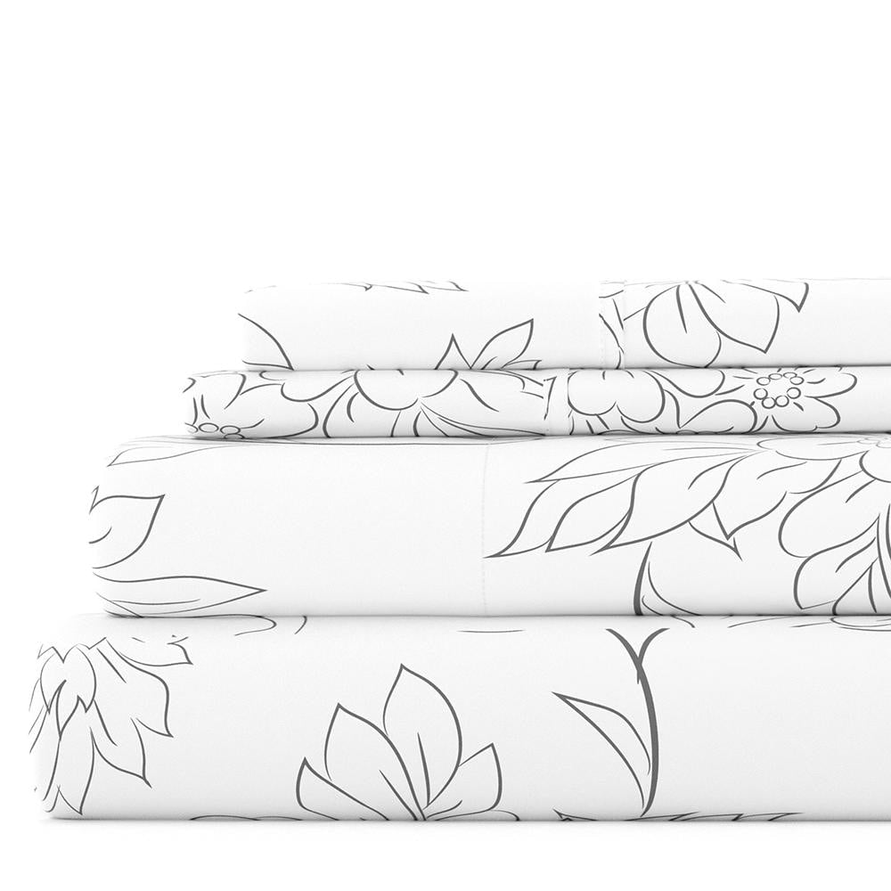 Becky Cameron Double Brushed Printed 4pc Deep Pocket Bedsheet Sets