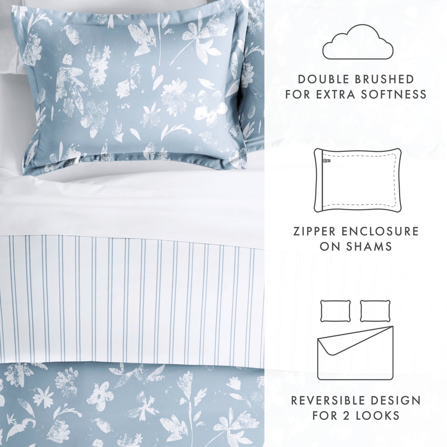 Becky Cameron Oversized Country Home 3 Piece Reversible Duvet Cover Set