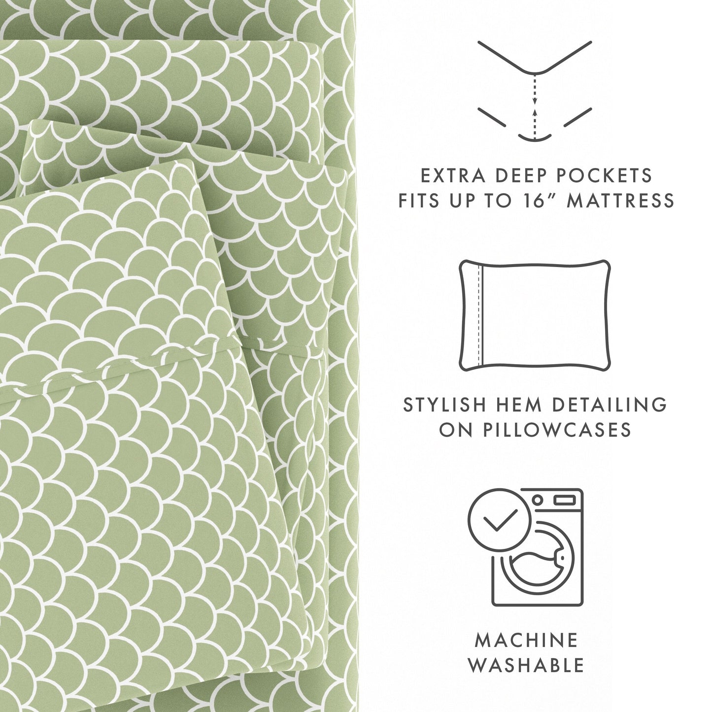 Becky Cameron Ultra Soft Printed 4 Piece Deep Pocket Bed Sheet Set