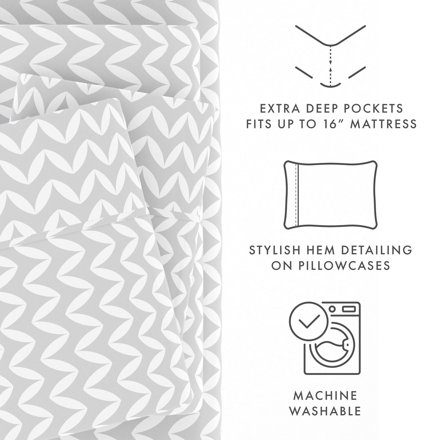 Becky Cameron Ultra Soft Printed 4 Piece Deep Pocket Bed Sheet Set