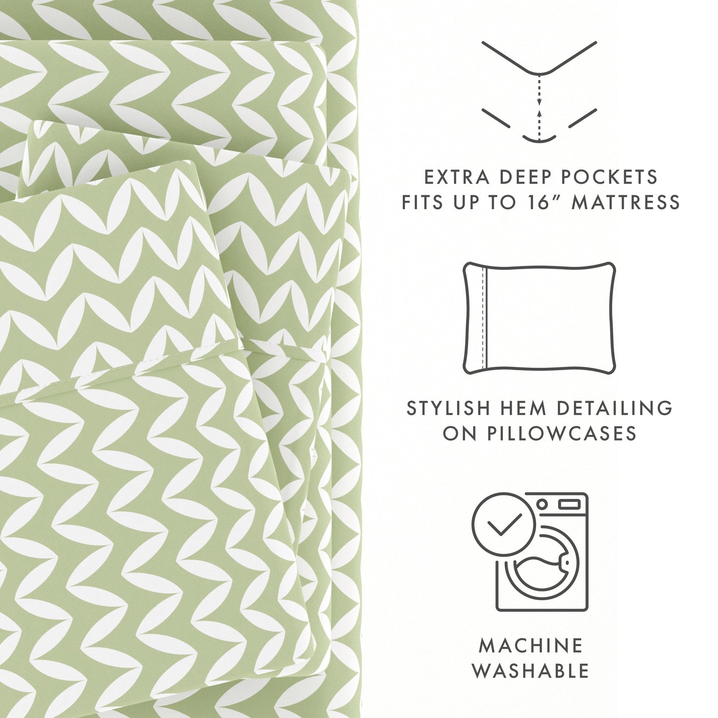 Becky Cameron Ultra Soft Printed 4 Piece Deep Pocket Bed Sheet Set