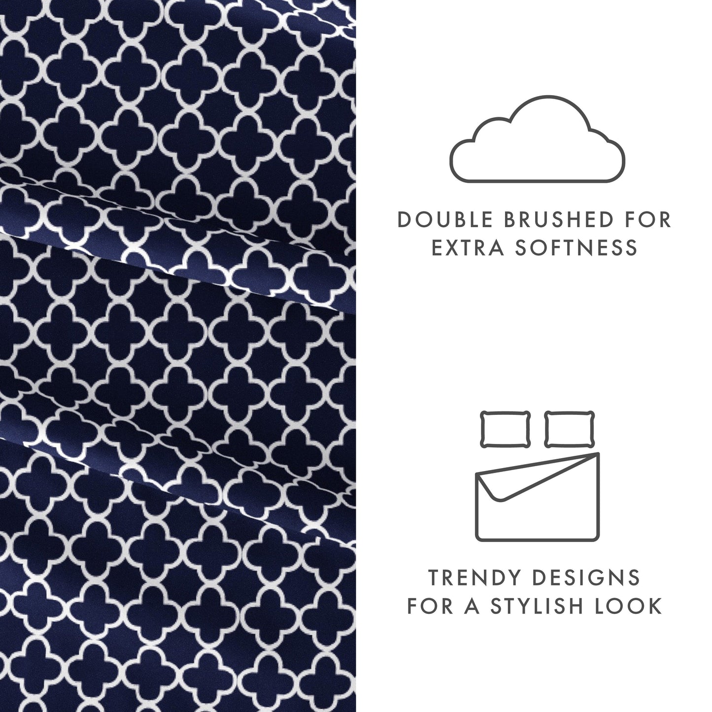 Becky Cameron Ultra Soft Printed 4-piece Deep Pocket Bed Sheet Set