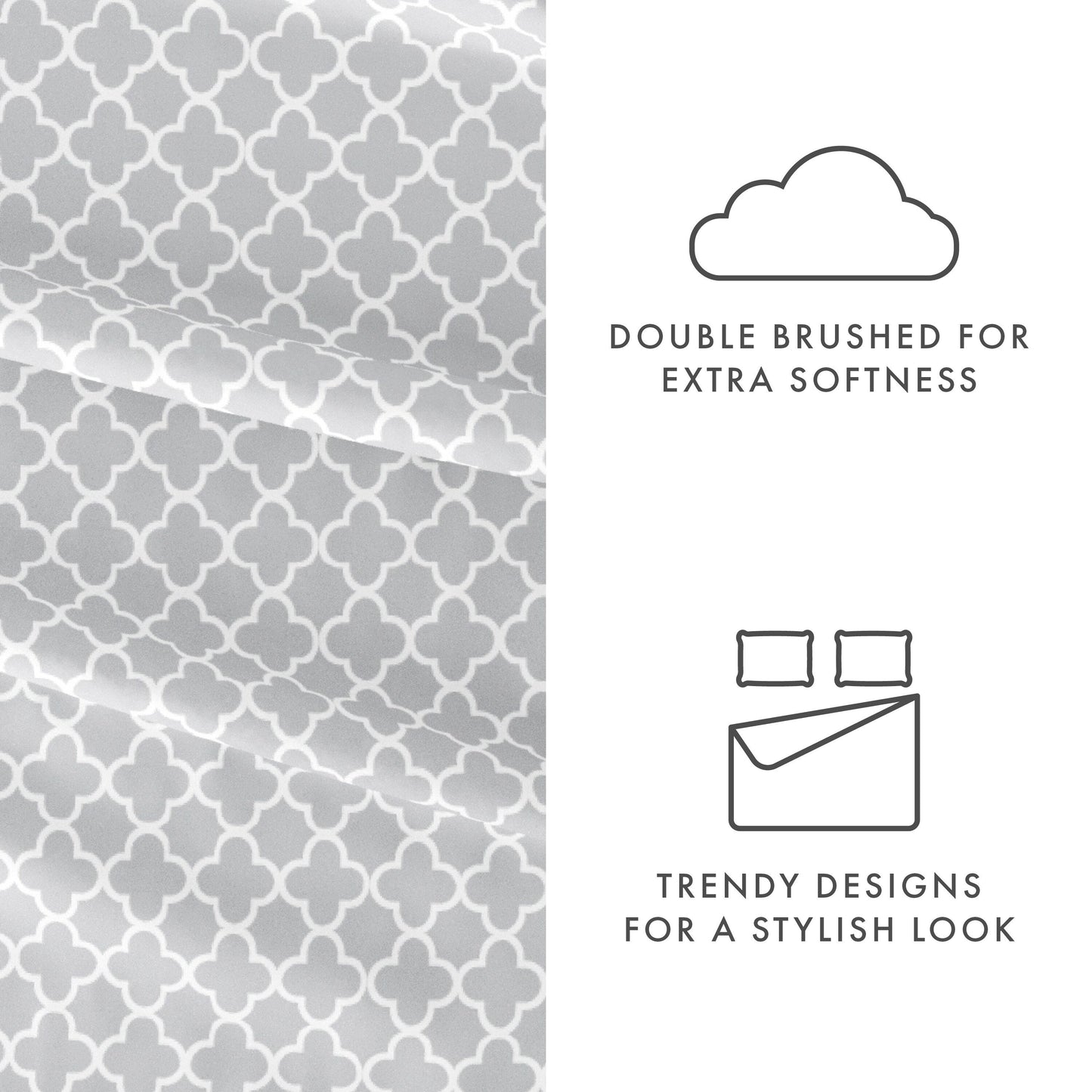 Becky Cameron Ultra Soft Printed 4-piece Deep Pocket Bed Sheet Set