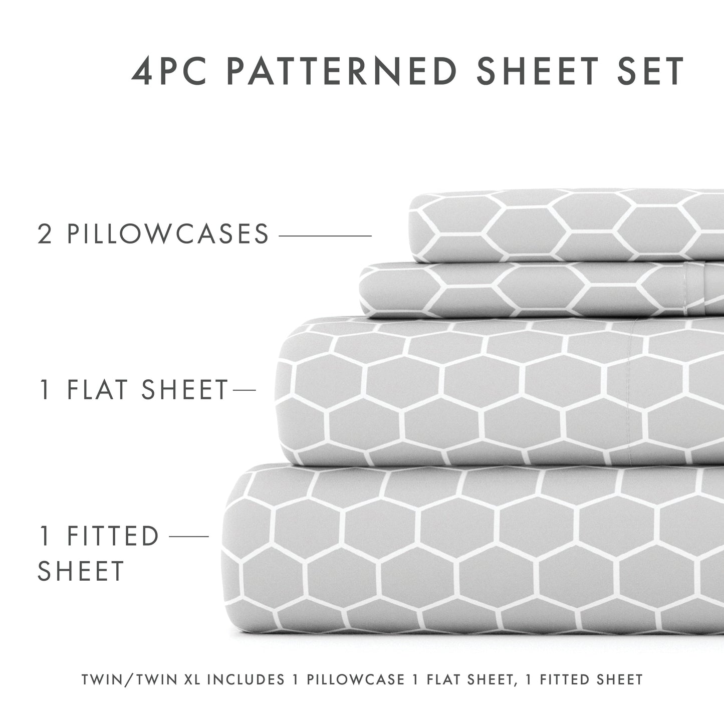 Becky Cameron Ultra Soft Printed 4-piece Deep Pocket Bed Sheet Set