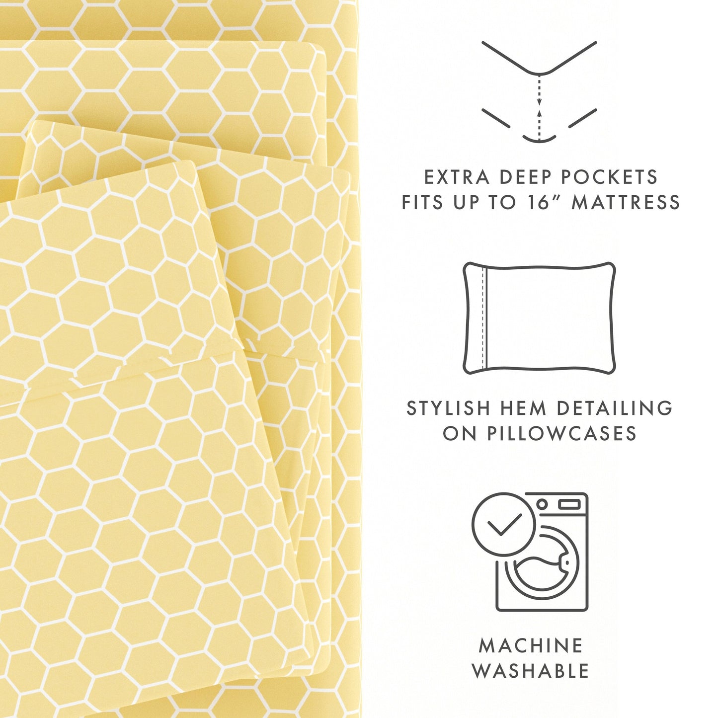 Becky Cameron Ultra Soft Printed 4-piece Deep Pocket Bed Sheet Set