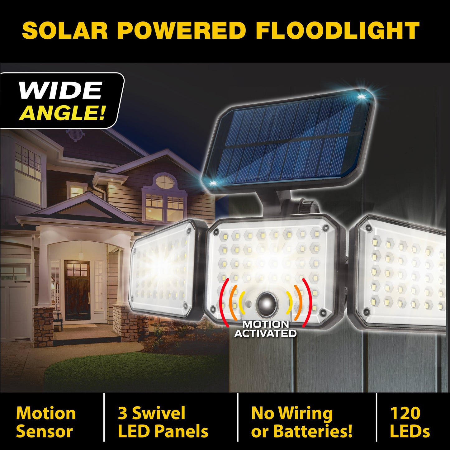 Bell + Howell Bionic Floodlight Max Motion Sensor Outdoor Solar Light
