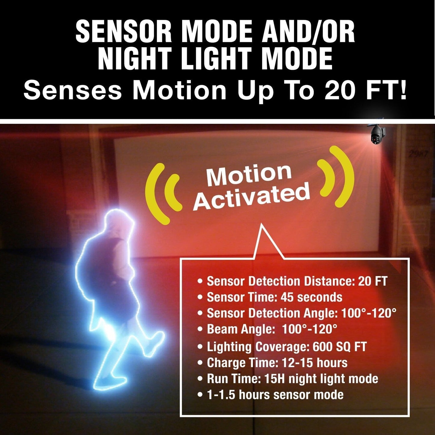 Bell + Howell Bionic Spotlight Extreme Motion Sensor Outdoor Solar Light