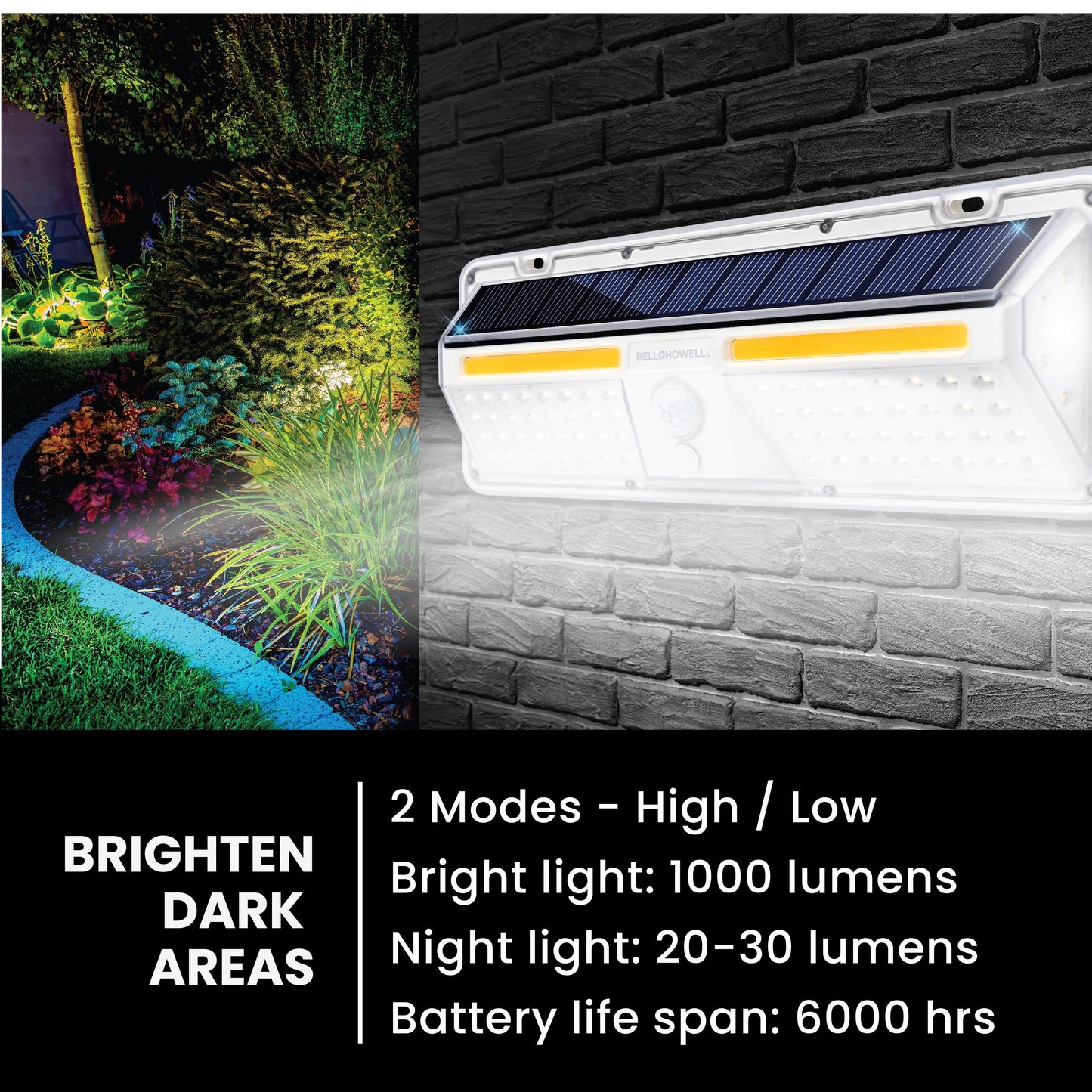 Bell + Howell Solar Bionic Outdoor with Motion Sensor XL Wall Light