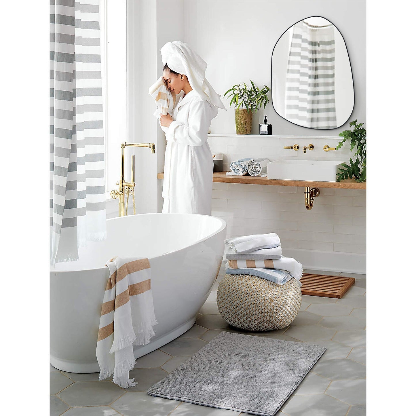 TEHOME Bertlinde wall mirror irregular shaped mirror for living room
