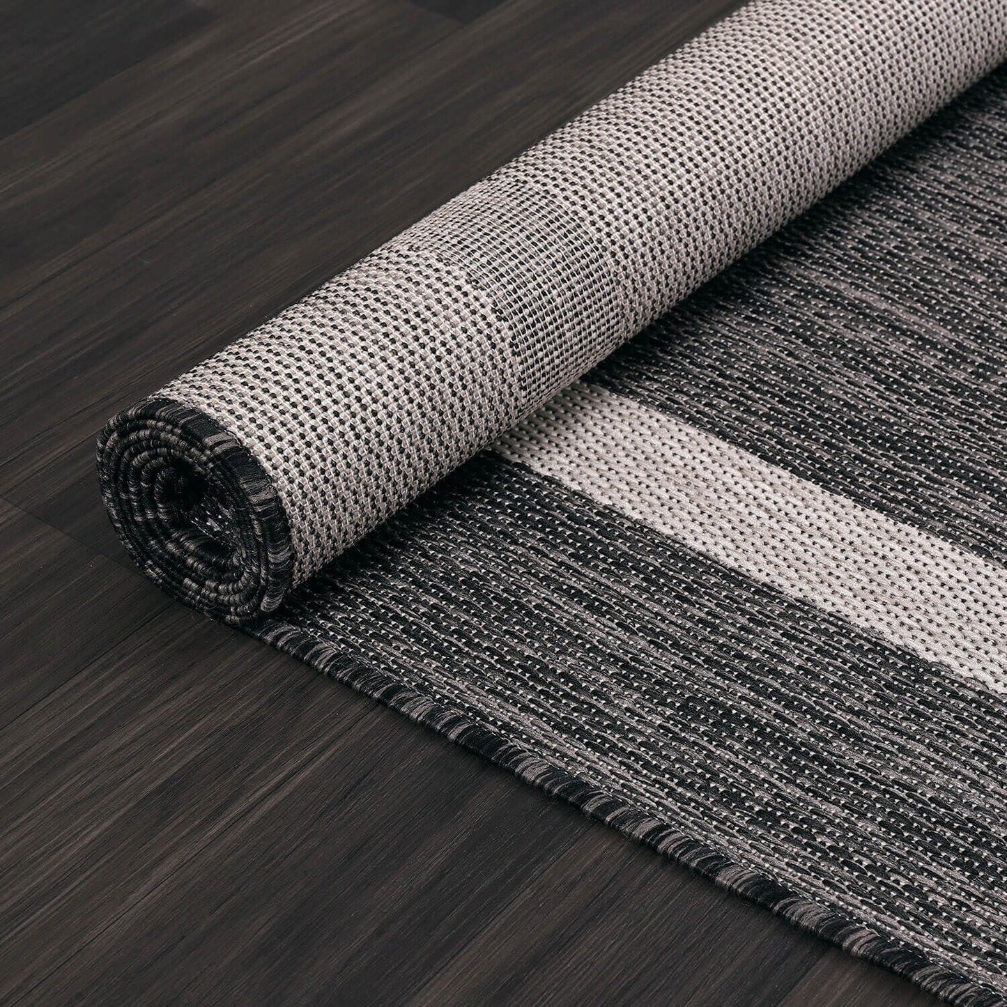 Beverly Rug Modern Bordered Indoor Outdoor Rug, Outside Carpet for Patio, Deck, Porch