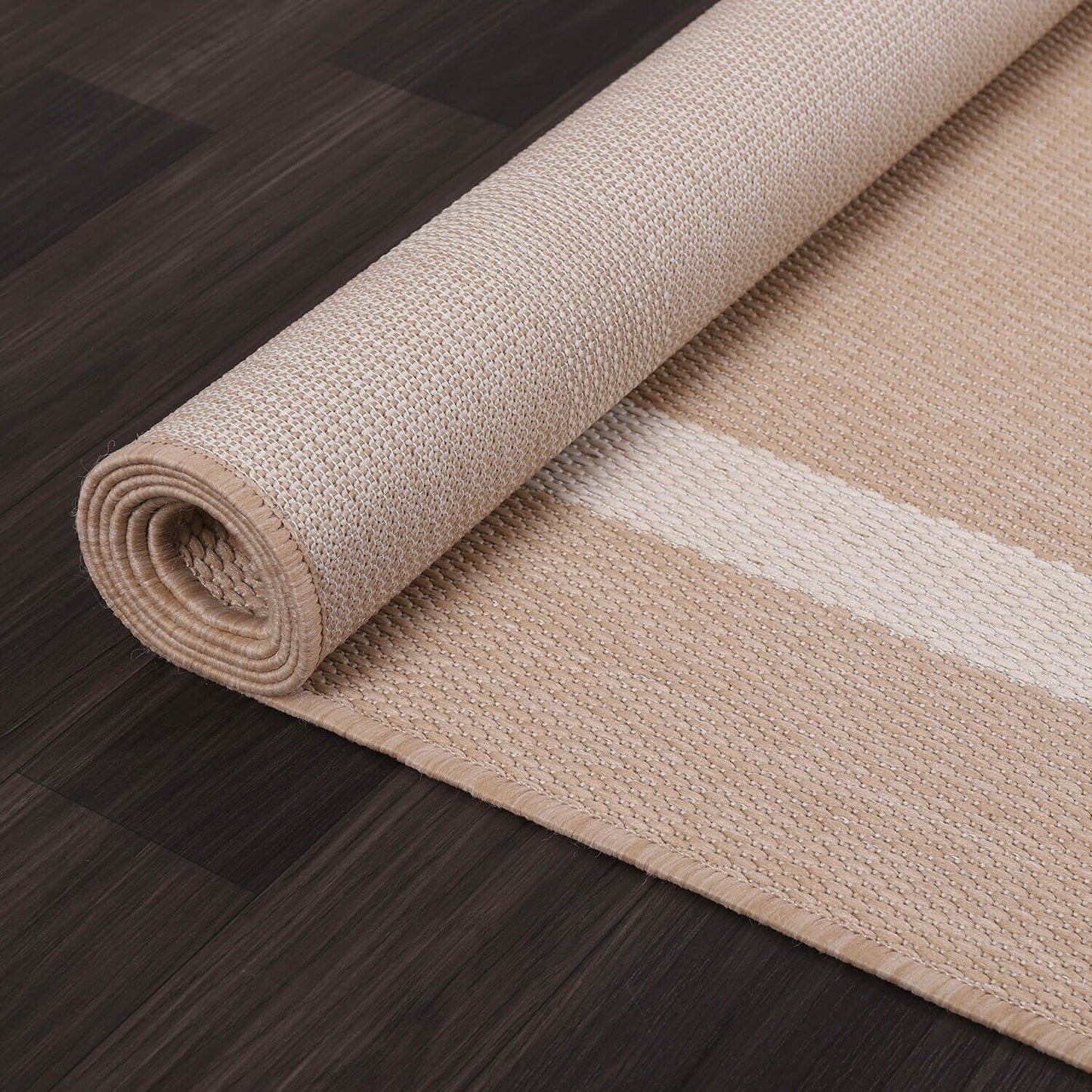 Beverly Rug Modern Bordered Indoor Outdoor Rug, Outside Carpet for Patio, Deck, Porch