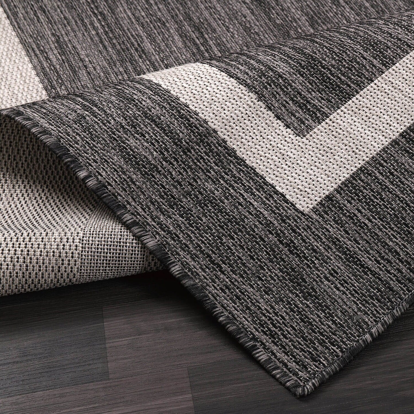 Beverly Rug Modern Bordered Indoor Outdoor Rug, Outside Carpet for Patio, Deck, Porch