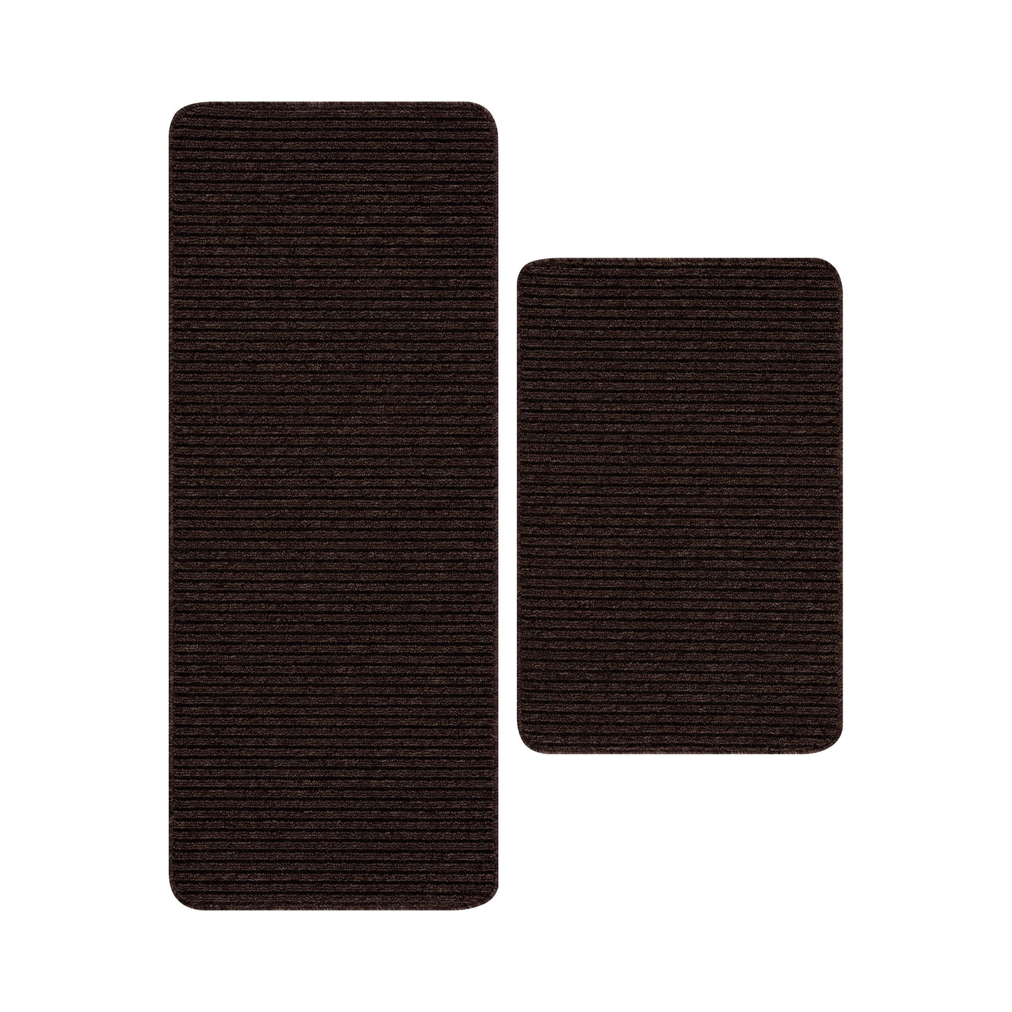 Beverly Rug Non Slip Washable Kitchen Rugs and Mats 2 Piece Set, 48x20 + 30x20