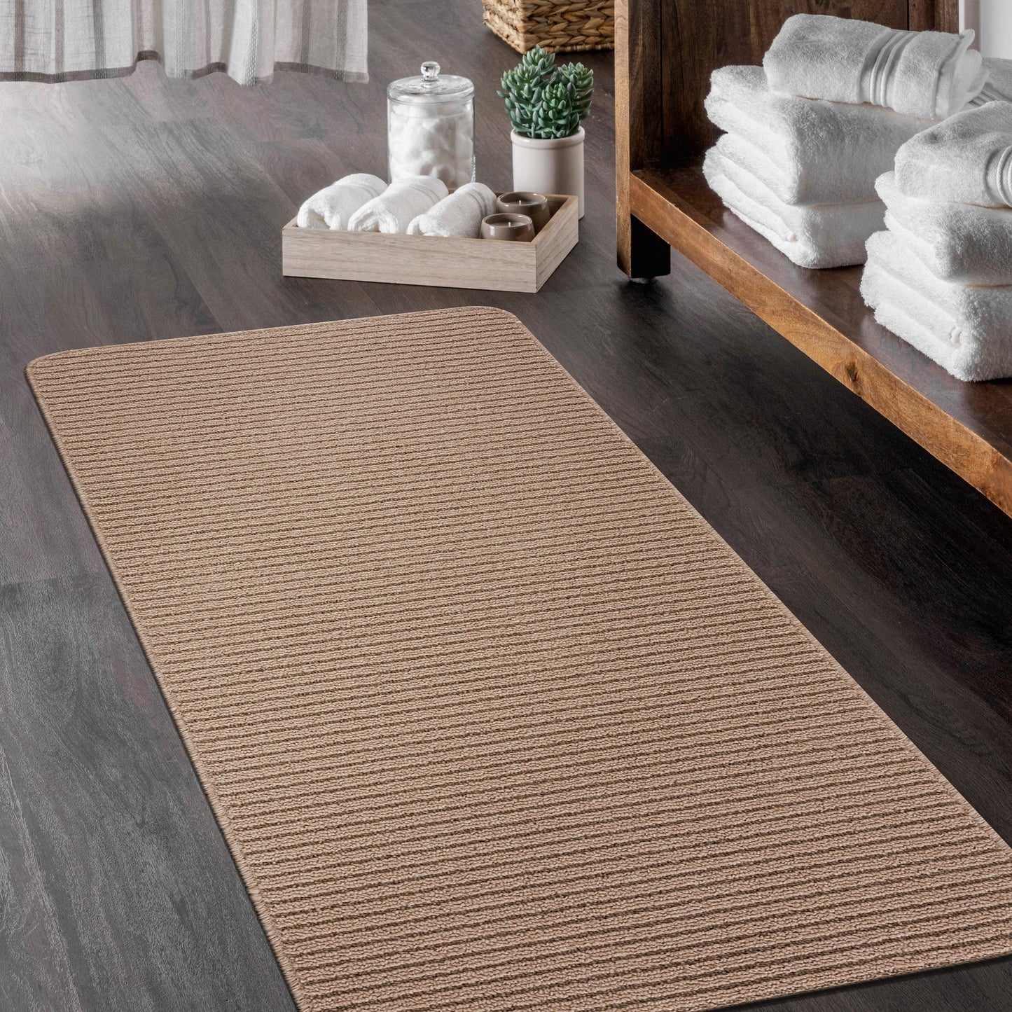 Beverly Rug Non Slip Washable Kitchen Rugs and Mats 2 Piece Set, 48x20 + 30x20