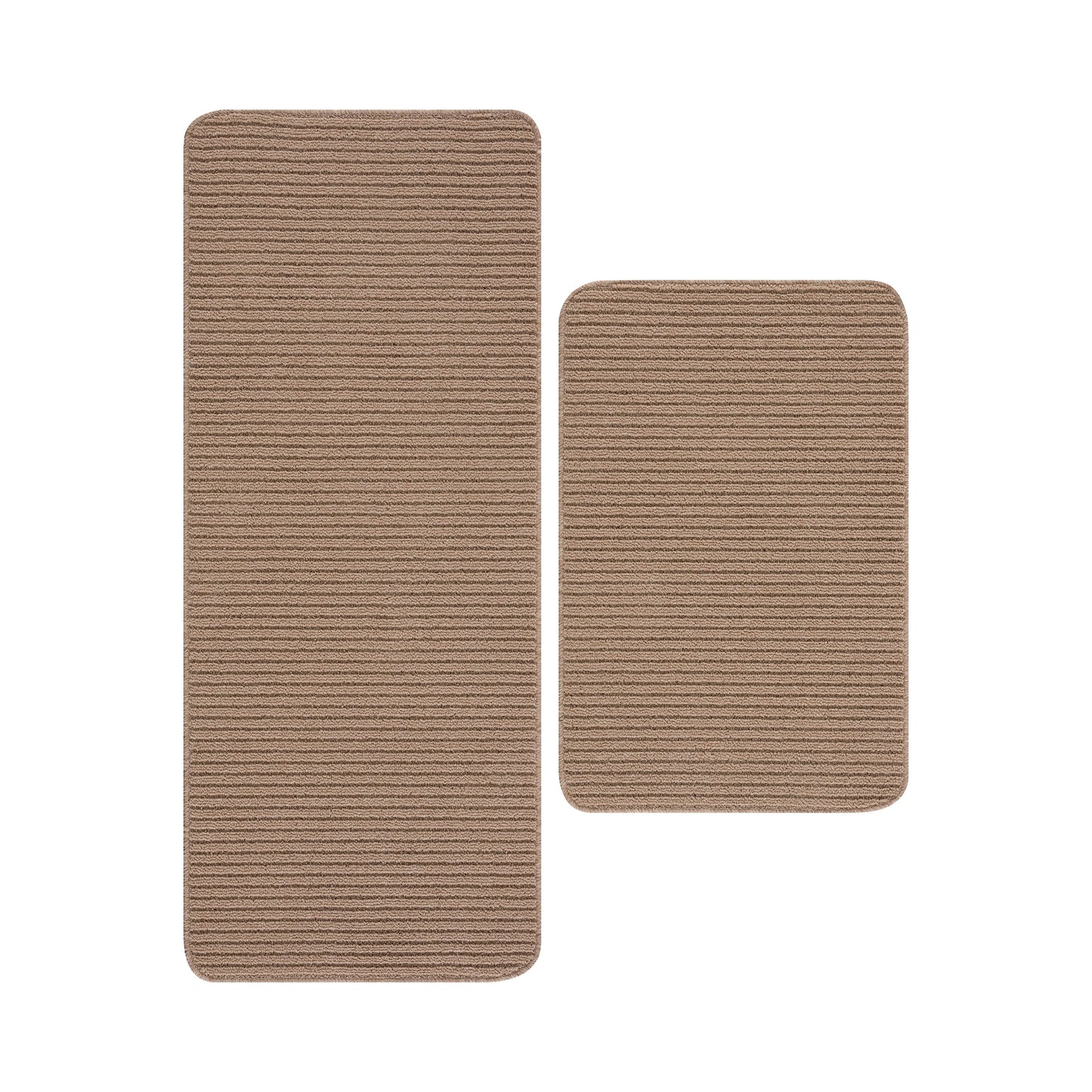 Beverly Rug Non Slip Washable Kitchen Rugs and Mats 2 Piece Set, 48x20 + 30x20