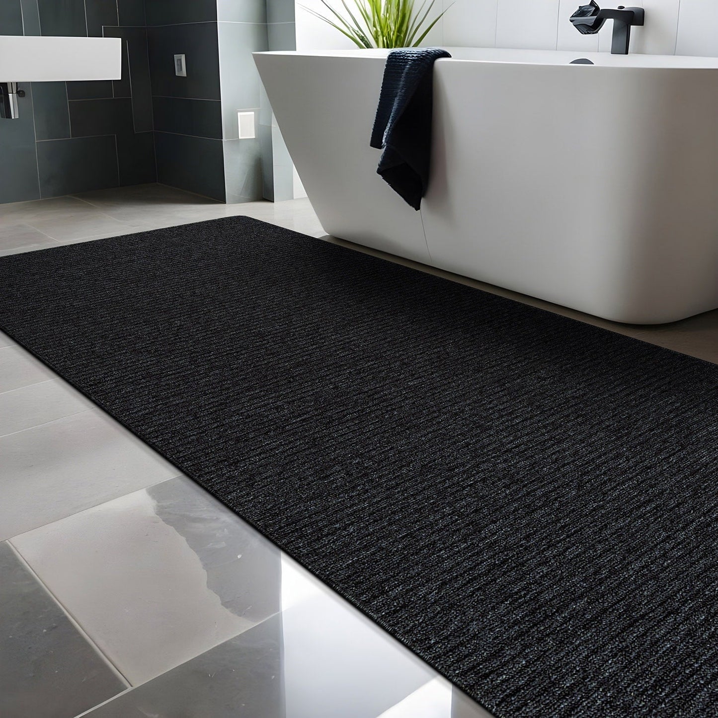 Beverly Rug Solid Color Non-Slip Rubber Back Washable Indoor Area Rug