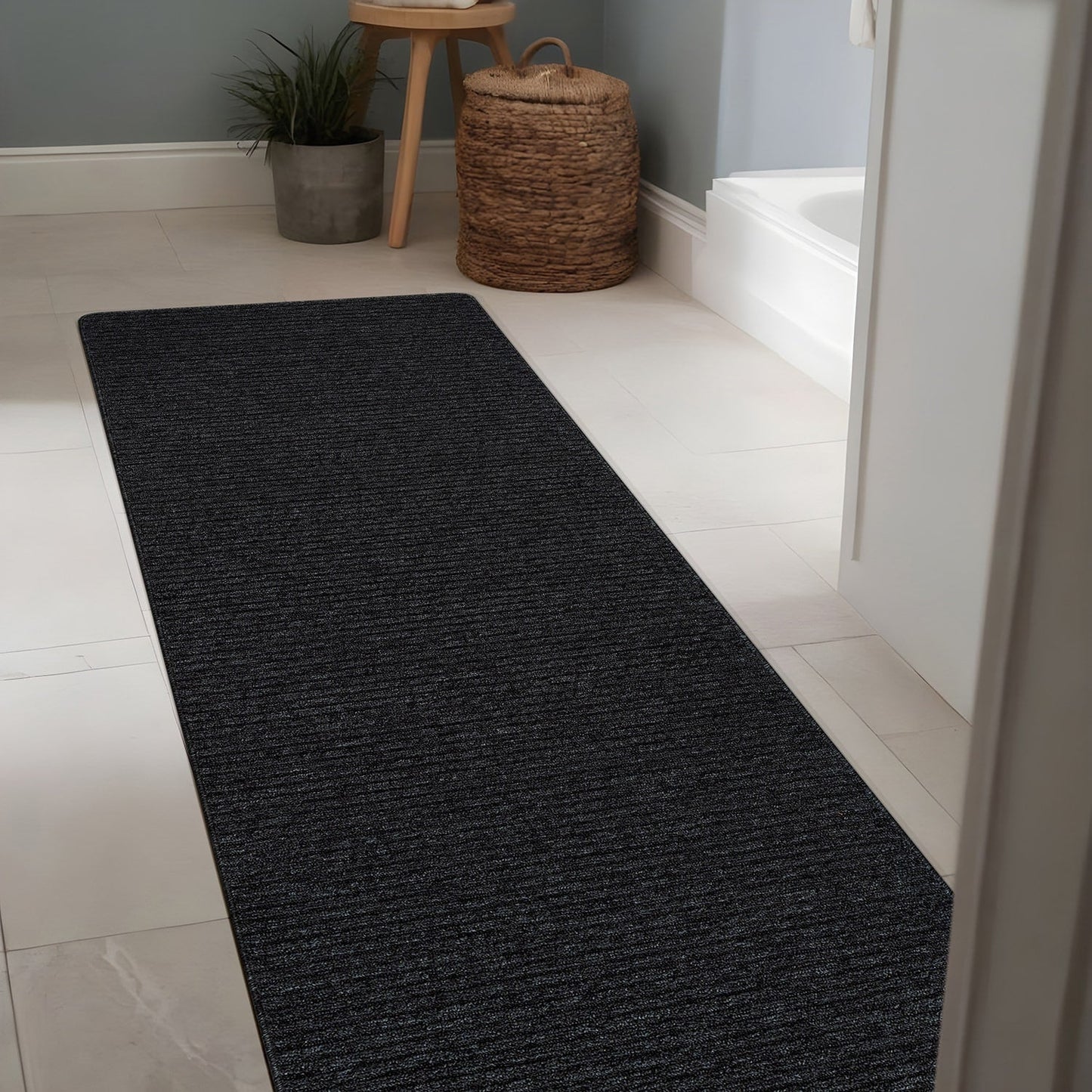 Beverly Rug Solid Color Non-Slip Rubber Back Washable Indoor Area Rug