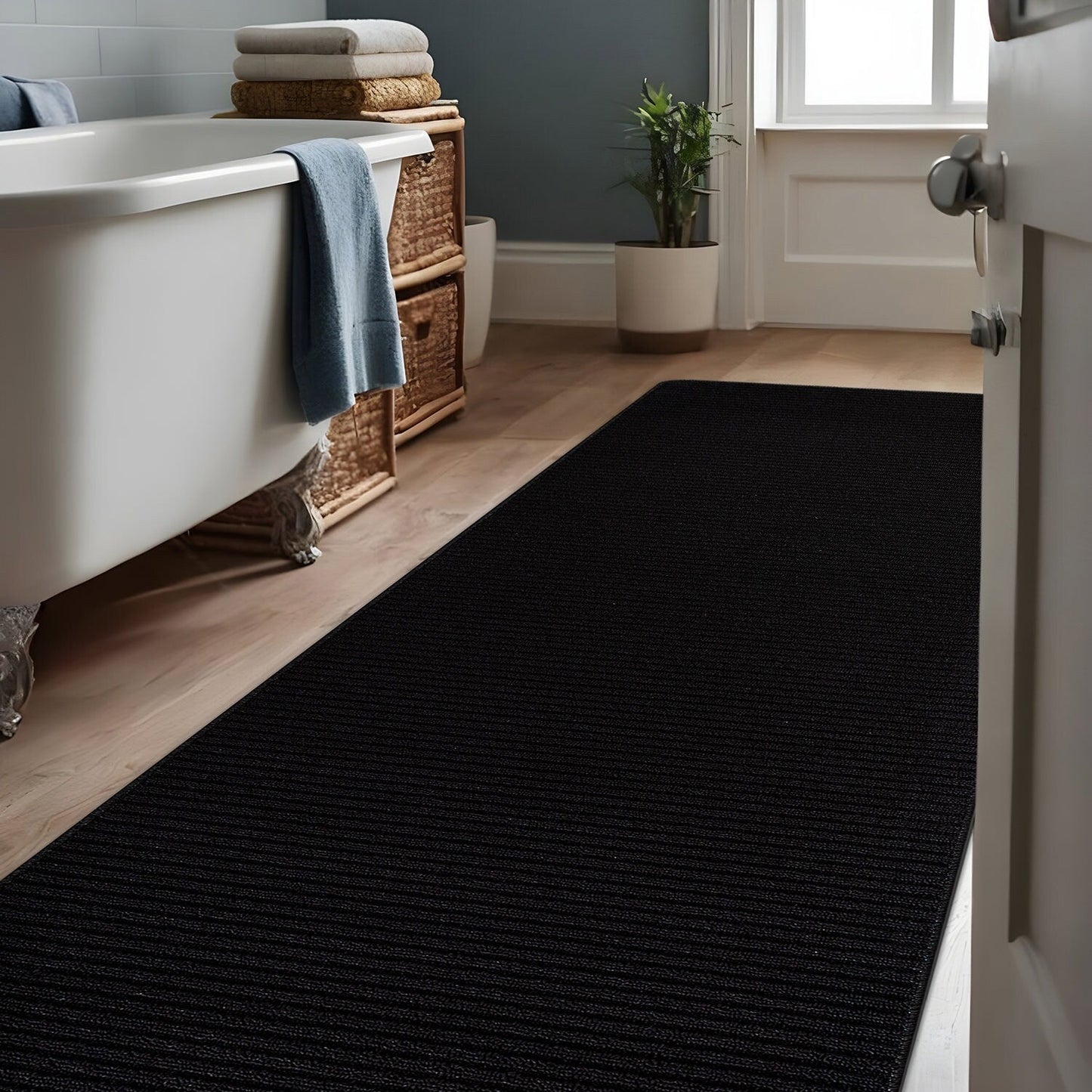Beverly Rug Solid Color Non-Slip Rubber Back Washable Indoor Area Rug