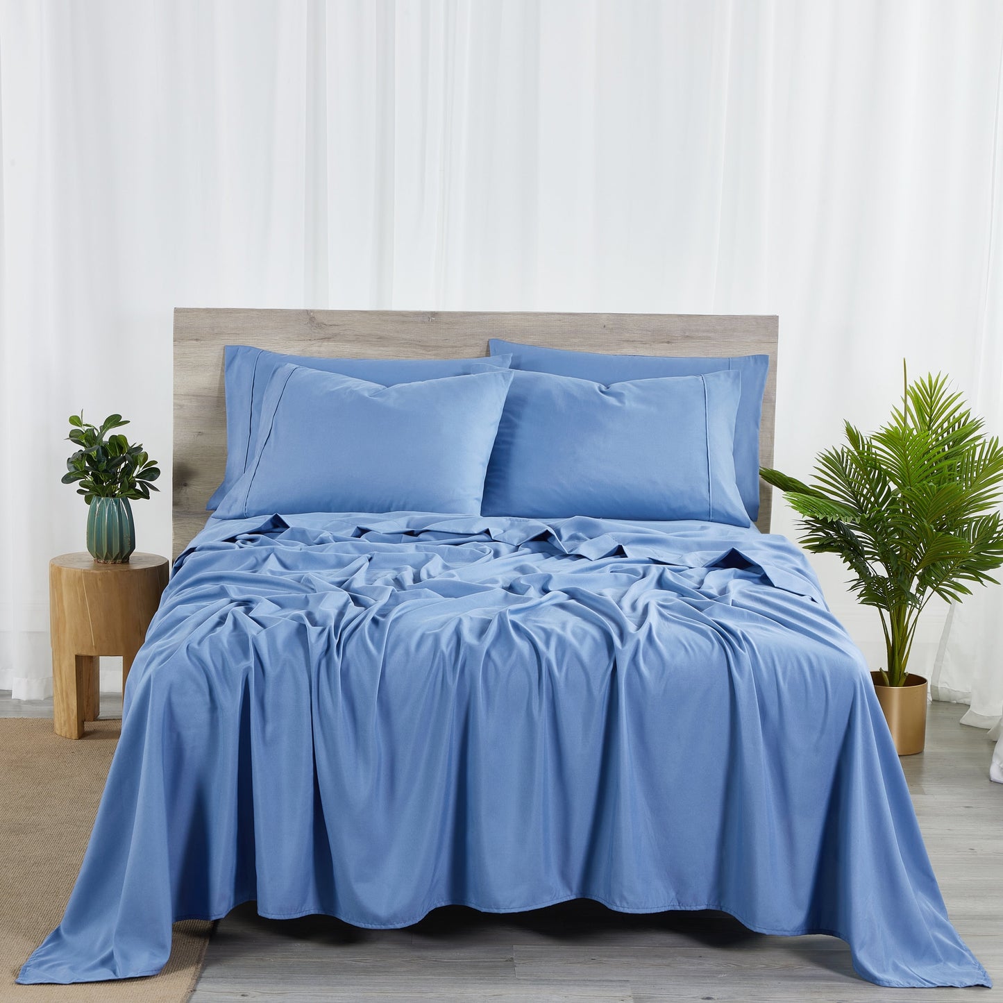 Bibb Home 2000 Count 6-Piece Rayon from Bamboo Sheet Set