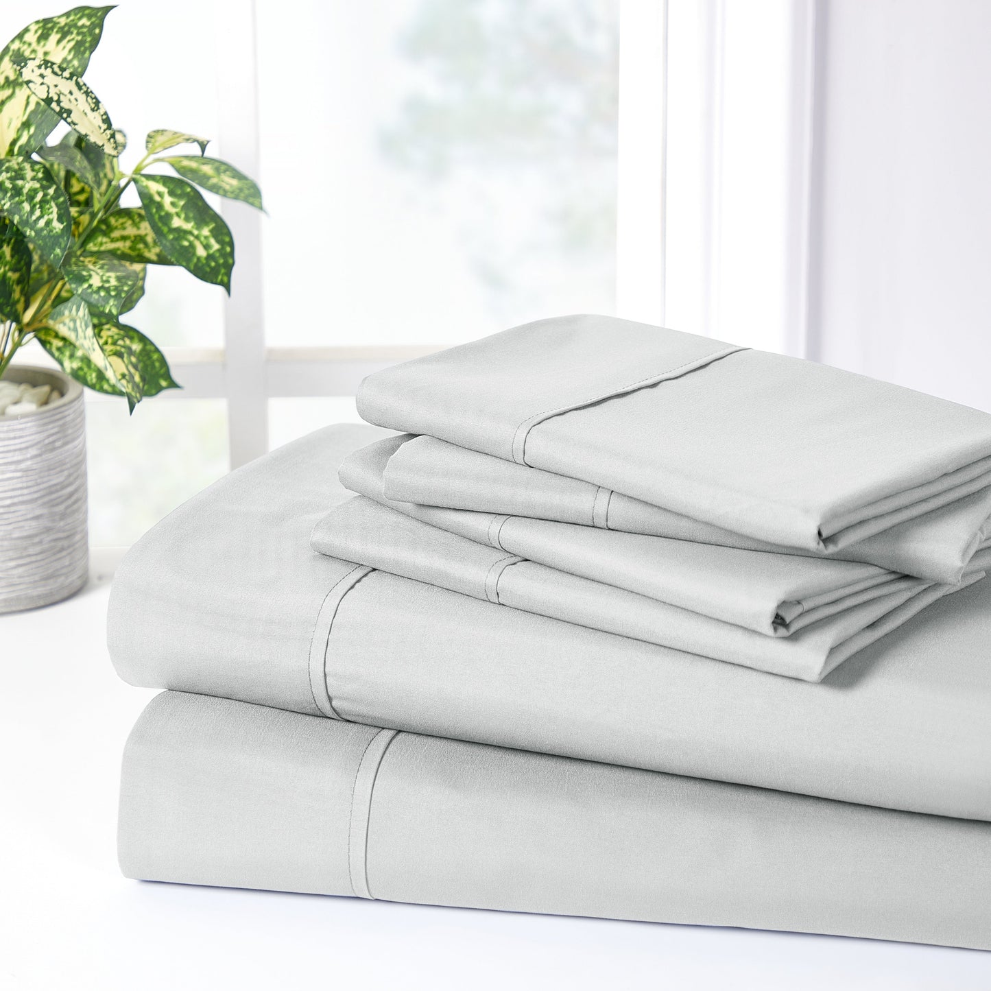Bibb Home 2000 Count 6-Piece Rayon from Bamboo Sheet Set