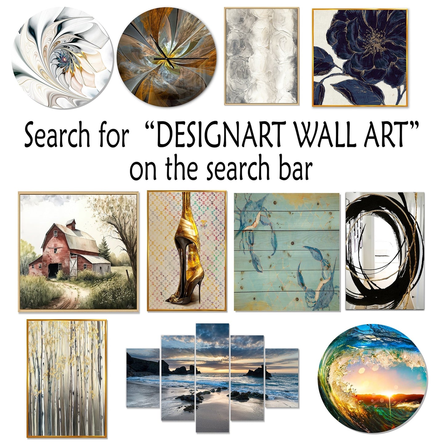 Blue Seashore with Distant Sunset - Seashore Canvas Wall Art