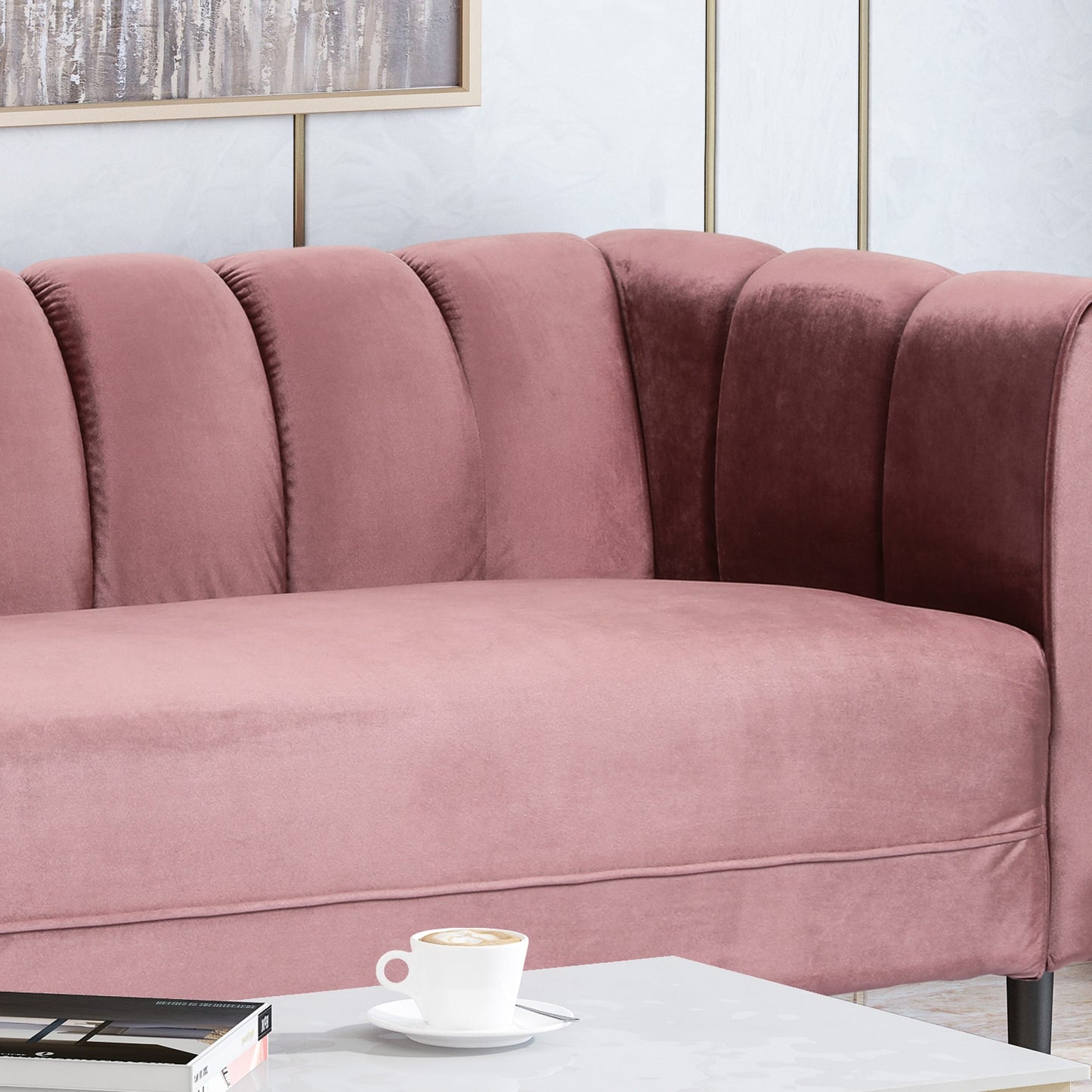 Canapé 3 places en velours moderne Bobran par Christopher Knight Home - 30,00 P x 83,25 L x 30,25 H