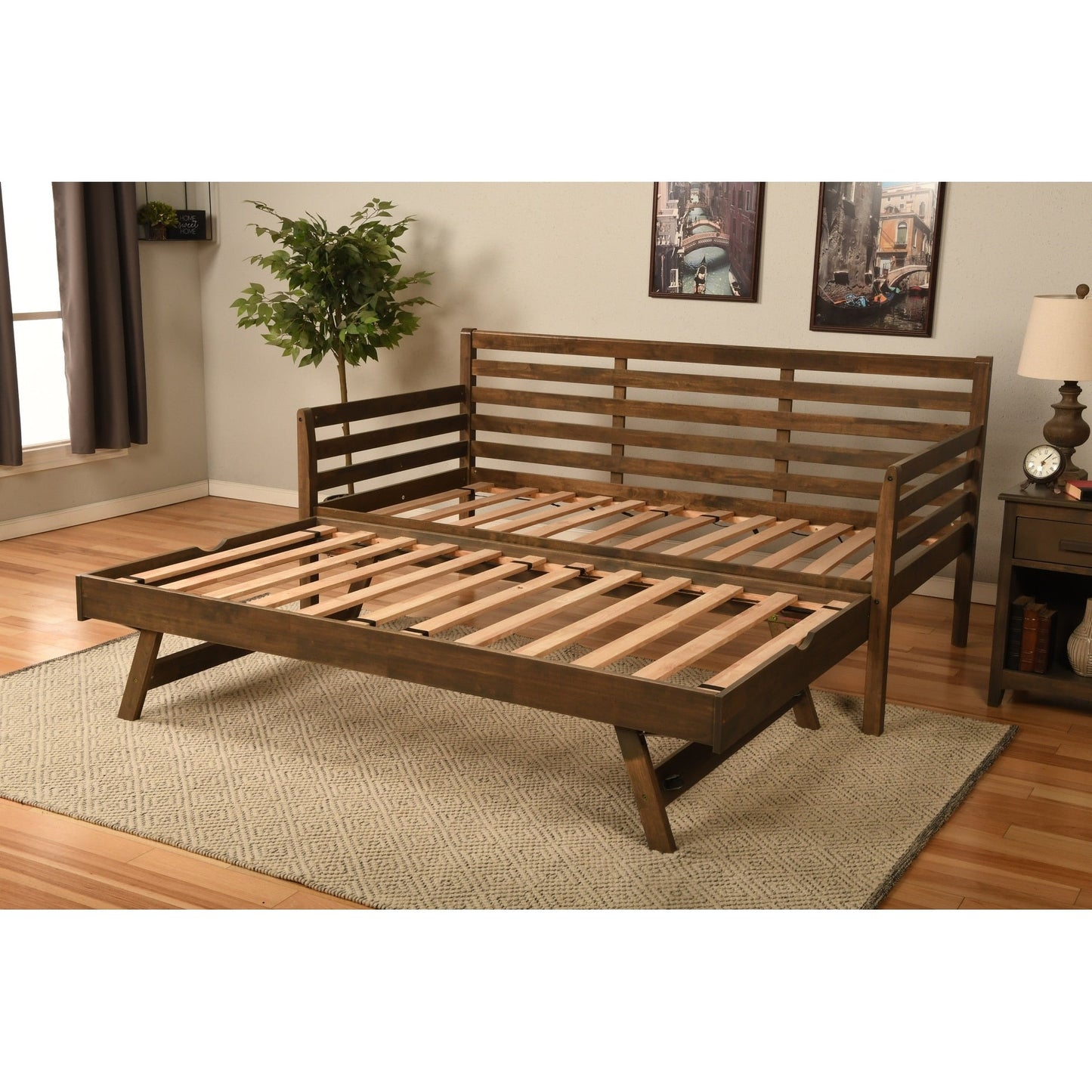 Somette Boho Daybed with Additional Pop Up Bed (Mattresses Not Included)