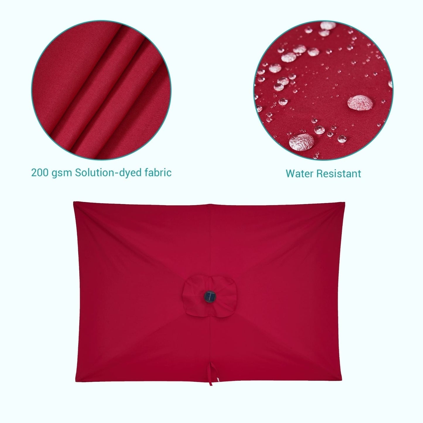 Bonosuki 10 x 6.5ft LED Patio Rectangular Umbrella Outdoor Market Umbrella Aluminium/Steel with Tilt and Crank