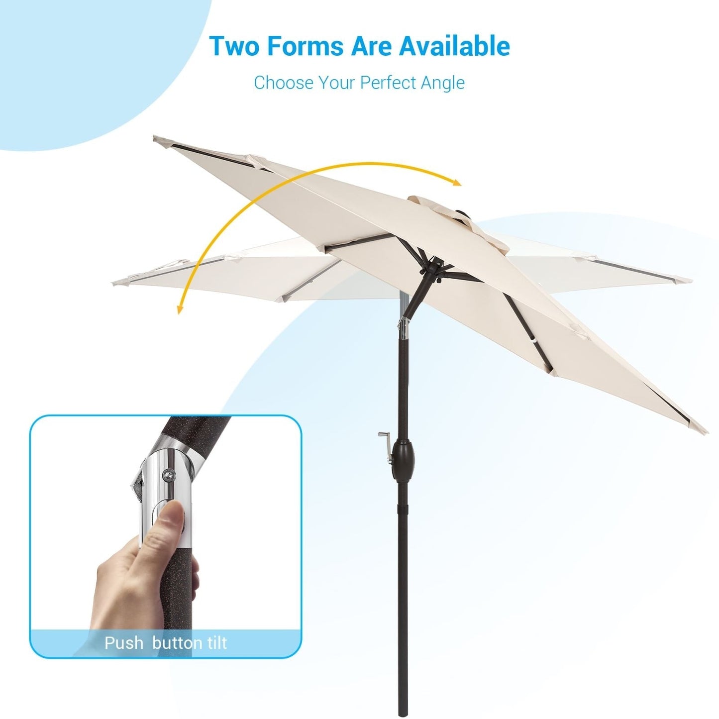 Bonosuki 7.5-foot Waterproof Sunshade Canopy Patio Umbrella