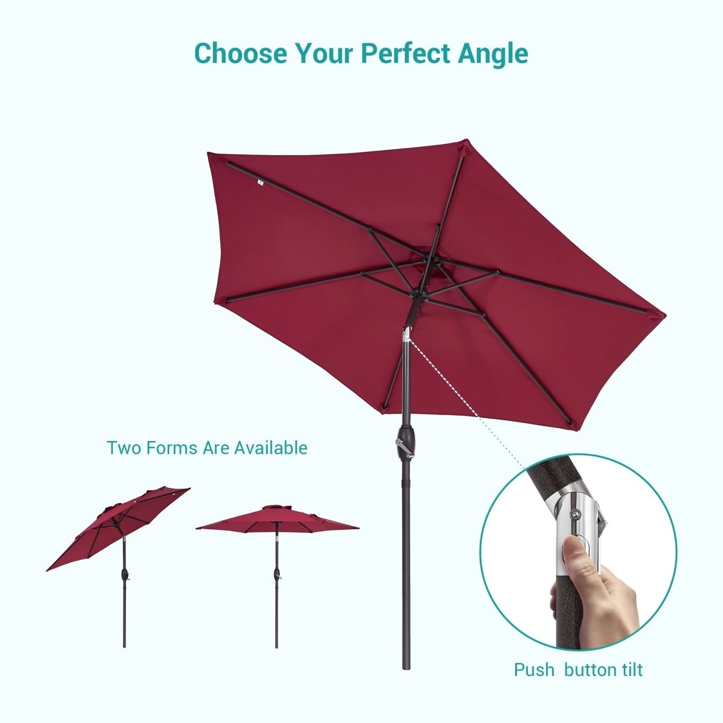 Bonosuki 7.5-foot Waterproof Sunshade Canopy Patio Umbrella