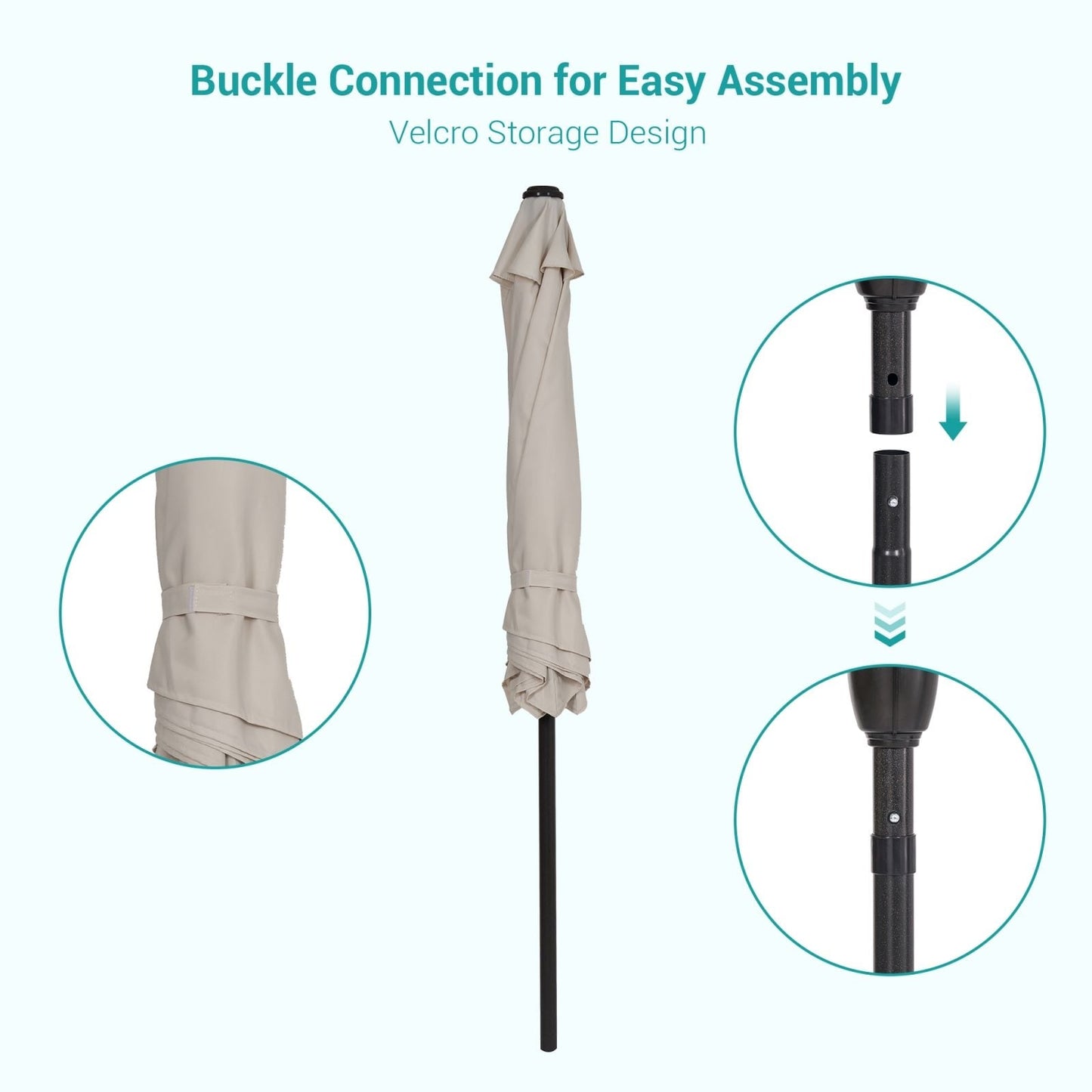 Bonosuki 7.5-foot Waterproof Sunshade Canopy Patio Umbrella