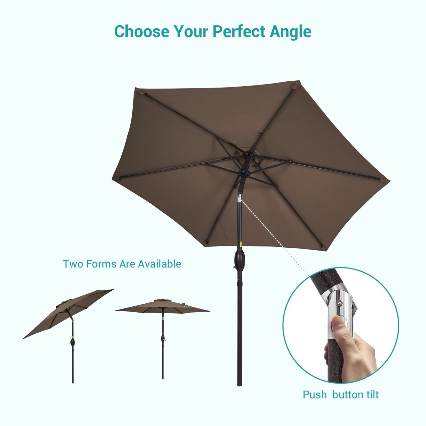 Bonosuki 7.5-foot Waterproof Sunshade Canopy Patio Umbrella