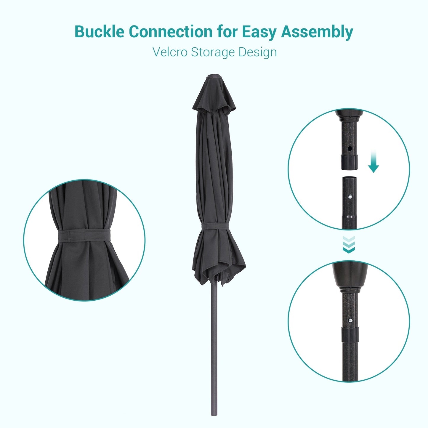 Bonosuki 7.5-foot Waterproof Sunshade Canopy Patio Umbrella