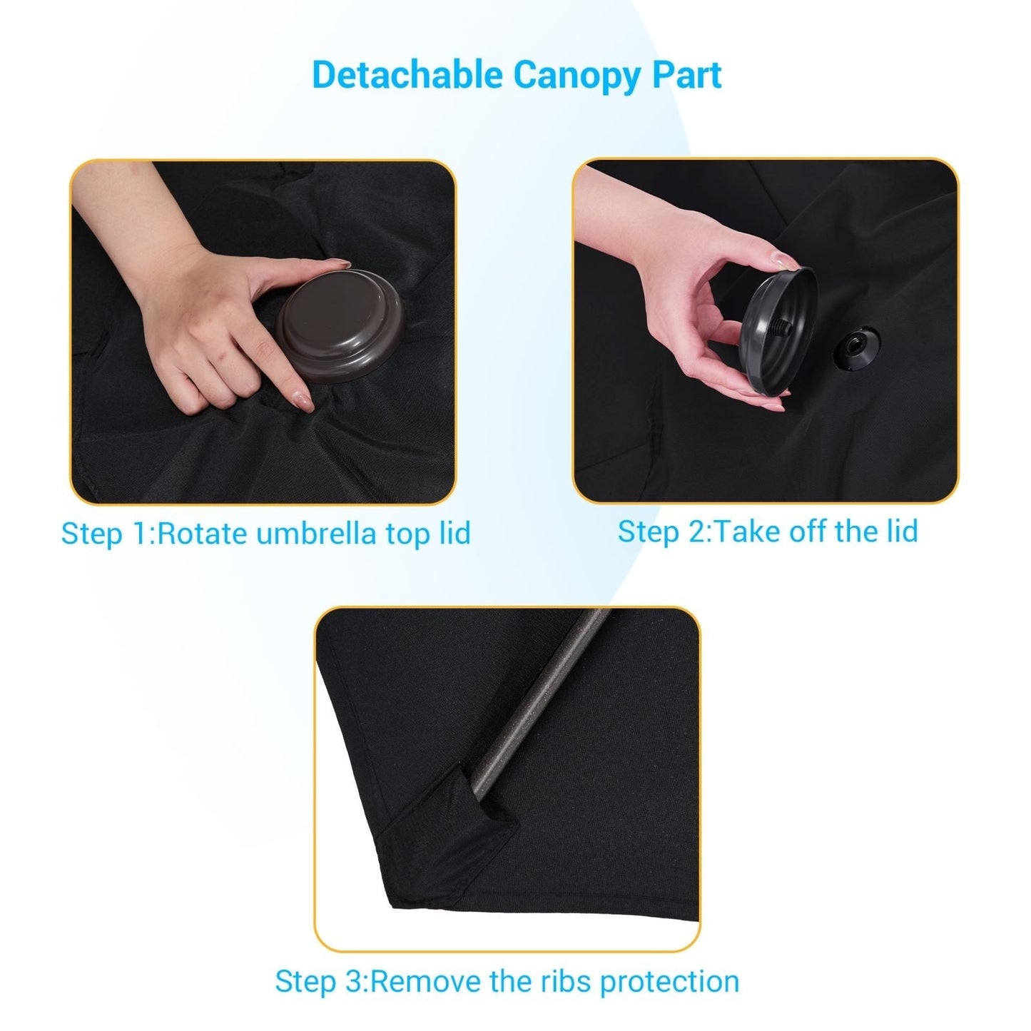 Bonosuki 7.5-foot Waterproof Sunshade Canopy Patio Umbrella