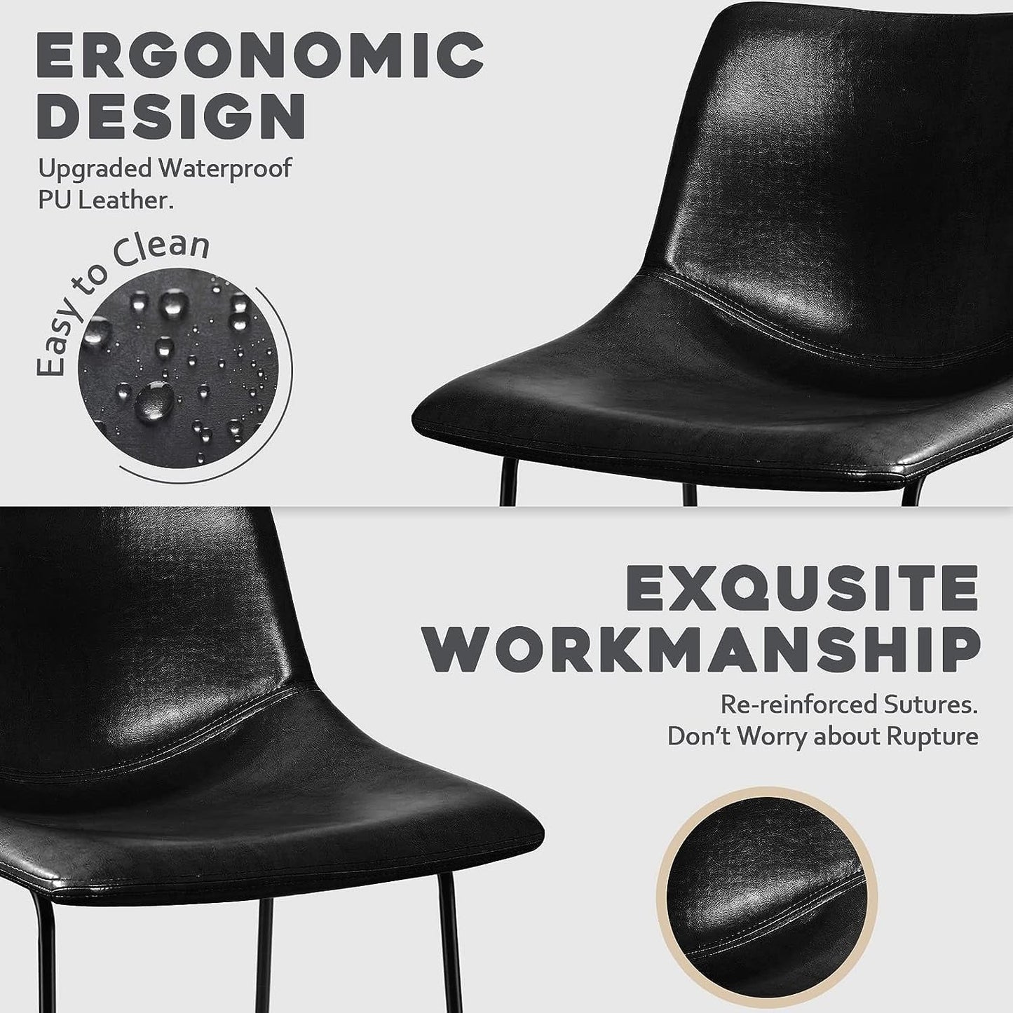 Bossin 18/26/30 inch Bar Stools,Counter Height Bar Stools with Back Modern PU Leather Stools Dining Chair with Footrest