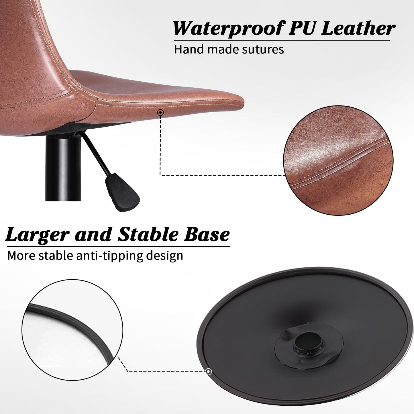 Bossin Adjustable Swivel Bar Stools with Backs – Counter Height