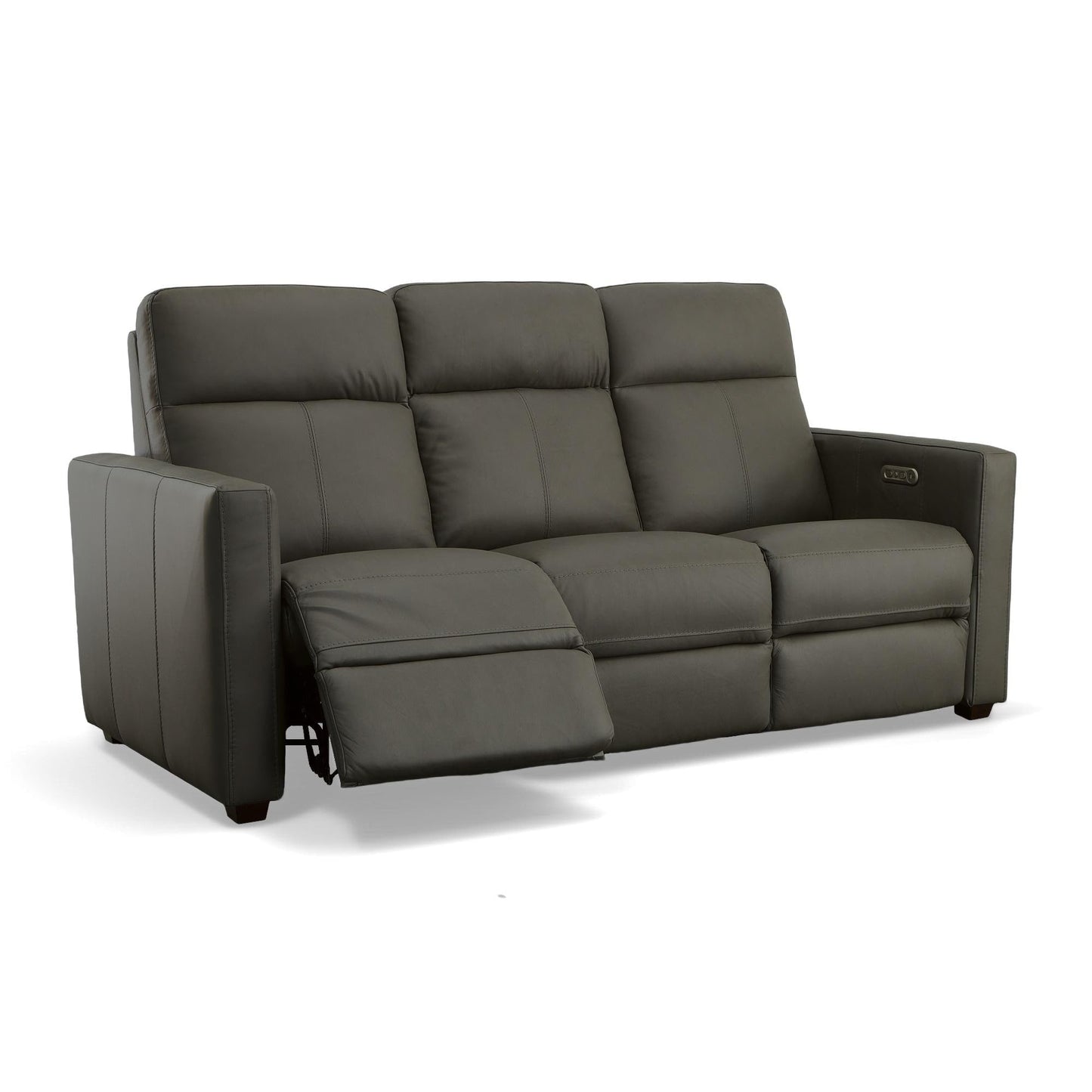 Canapé inclinable électrique Broadway en cuir avec appuie-têtes électriques par Flexsteel