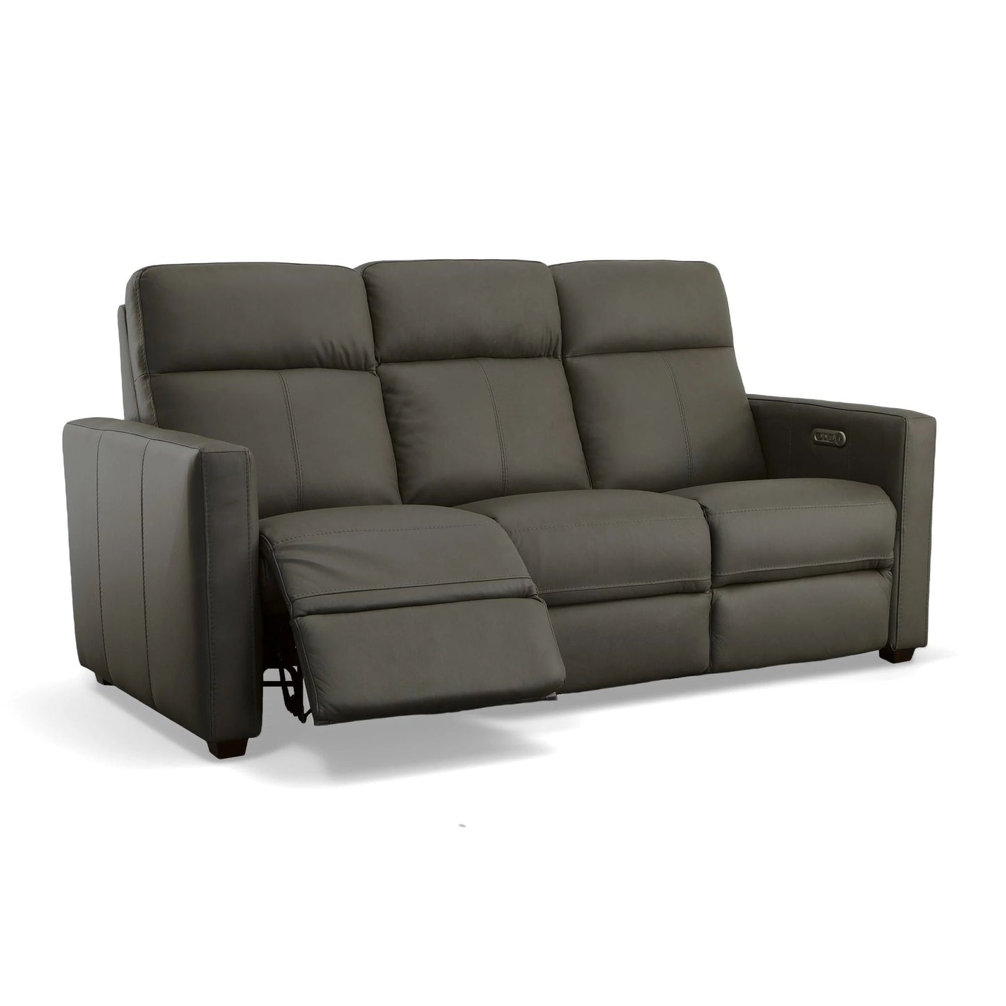 Canapé inclinable électrique Broadway en cuir avec appuie-têtes électriques par Flexsteel