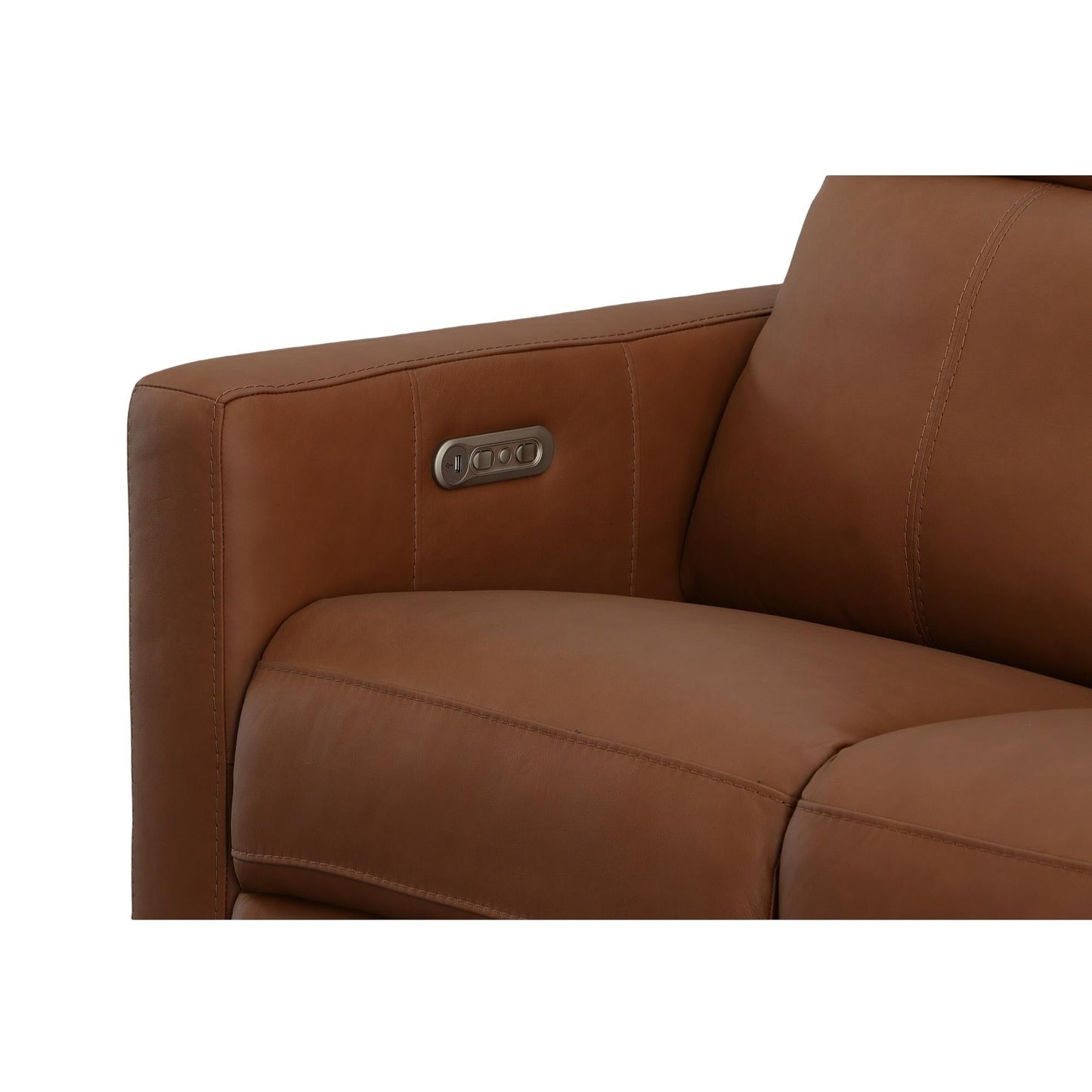 Canapé inclinable électrique Broadway en cuir avec appuie-têtes électriques par Flexsteel