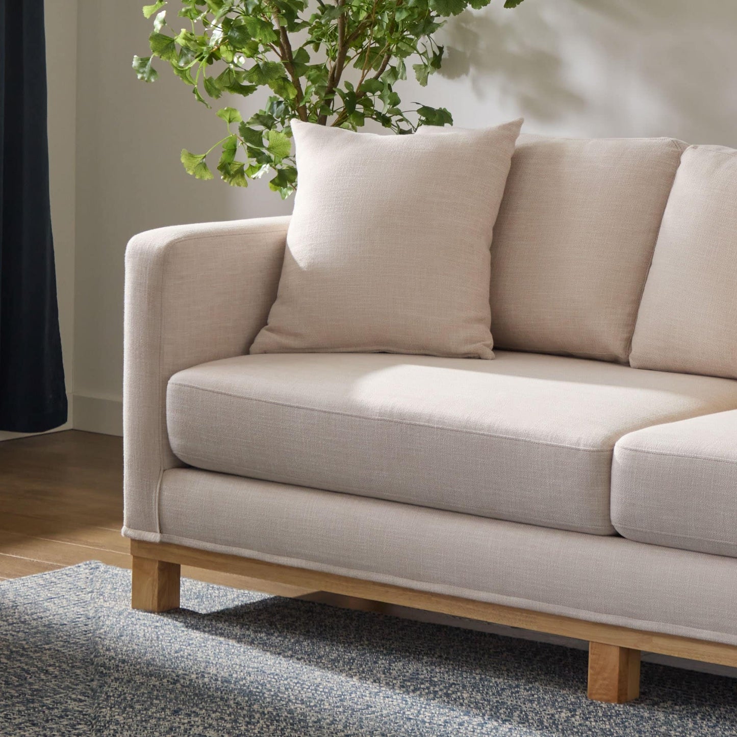 Canapé Brookside Kay avec base en bois rembourrée
