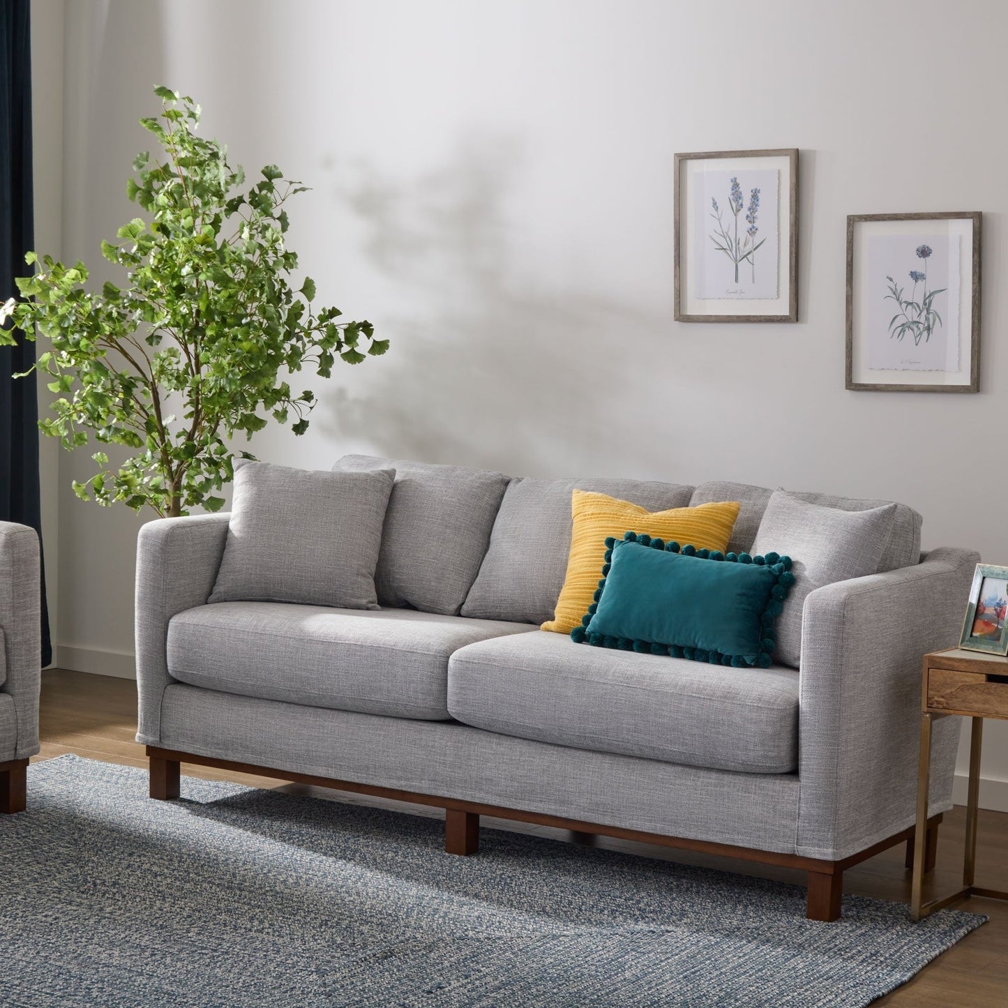 Canapé Brookside Kay avec base en bois rembourrée