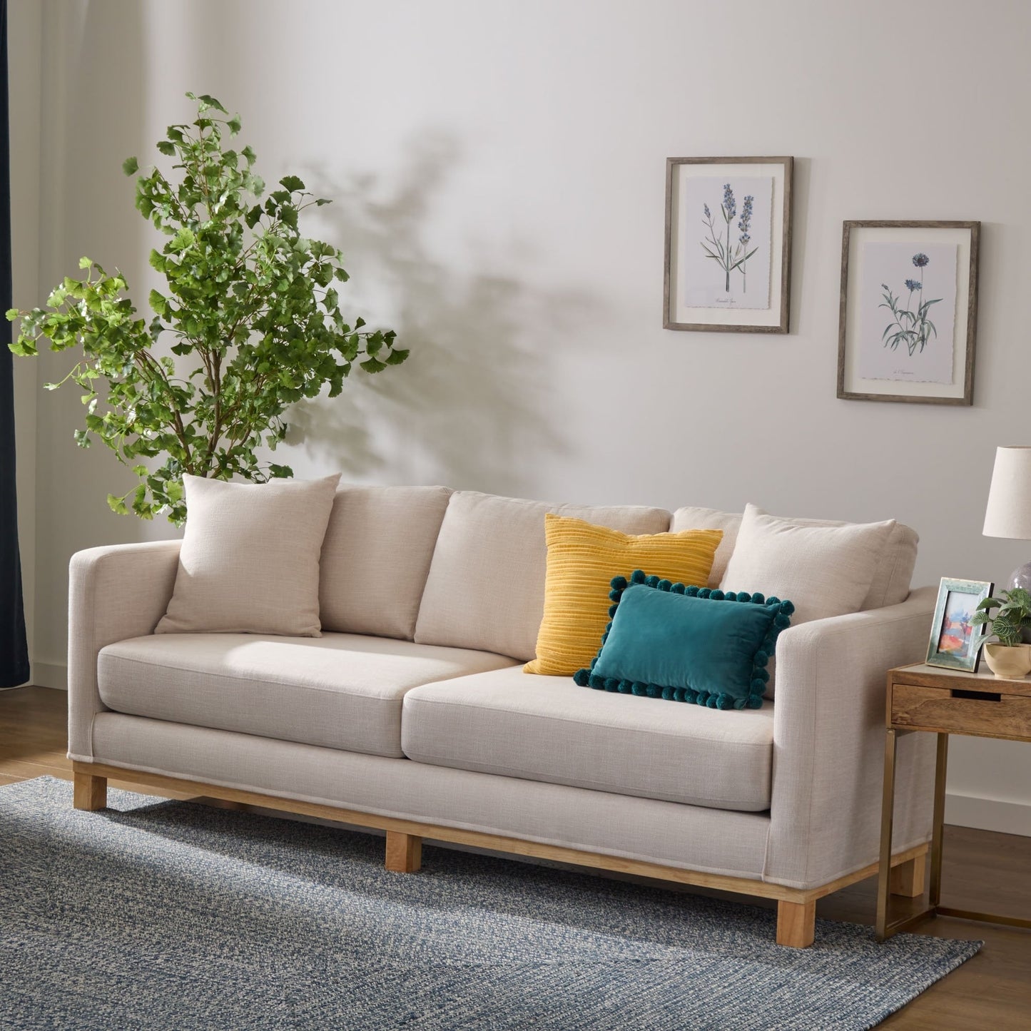 Canapé Brookside Kay avec base en bois rembourrée