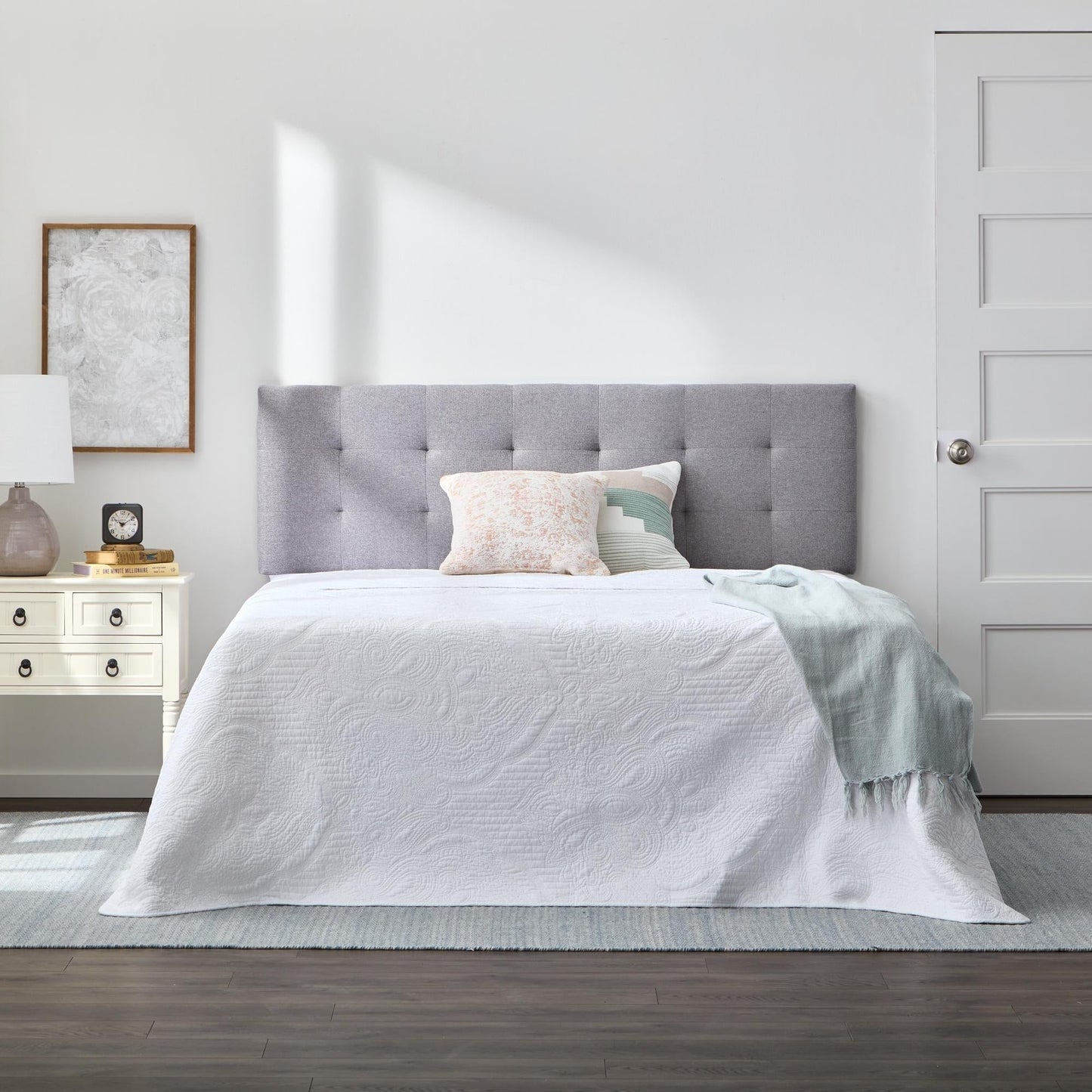 Brookside Kaylee Adjustable Square & Diamond Tufted Upholstered Headboard