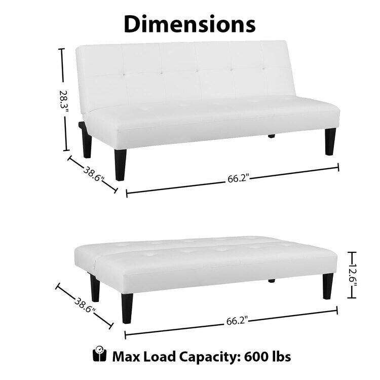 Collection ultime de canapés futons : canapé futon avec accoudoirs et porte-gobelets, canapé capitonné à boutons avec pieds en bois