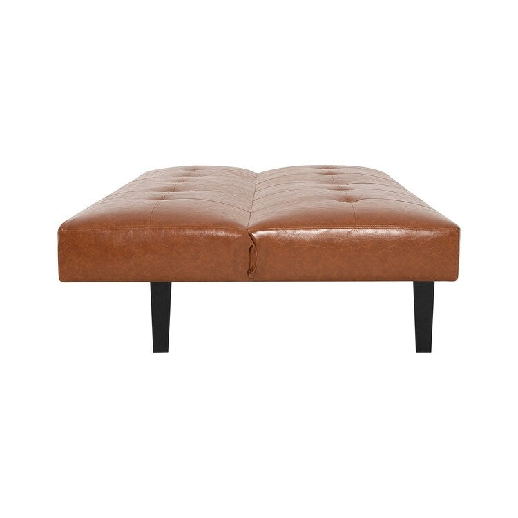 Collection ultime de canapés futons : canapé futon avec accoudoirs et porte-gobelets, canapé capitonné à boutons avec pieds en bois