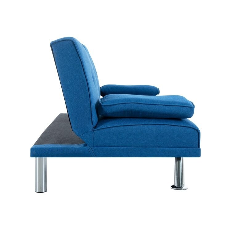 Collection ultime de canapés futons : canapé futon avec accoudoirs et porte-gobelets, canapé capitonné à boutons avec pieds en bois