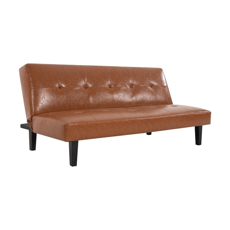 Collection ultime de canapés futons : canapé futon avec accoudoirs et porte-gobelets, canapé capitonné à boutons avec pieds en bois