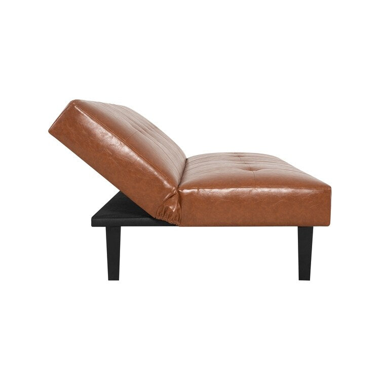 Collection ultime de canapés futons : canapé futon avec accoudoirs et porte-gobelets, canapé capitonné à boutons avec pieds en bois